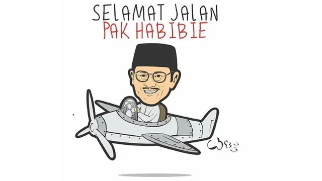 Warganet Berduka, Kenang BJ Habibie Lewat Karikatur Menyentuh