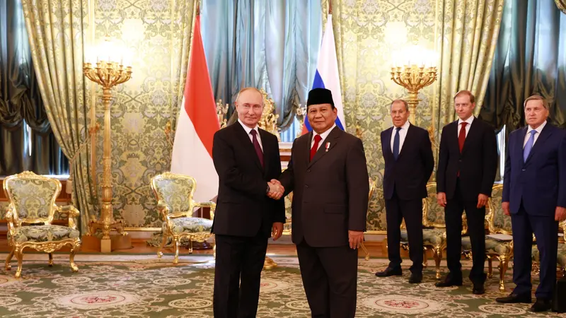 Bertemu Presiden Rusia Vladimir Putin, Prabowo Subianto Bahas Perjanjian Zona Perdagangan Bebas