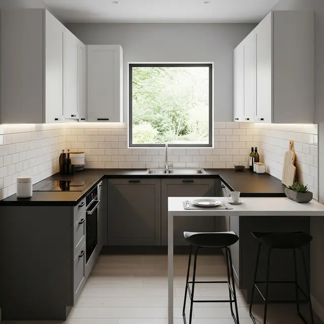 Dapur Kecil Bentuk U Minimalis
