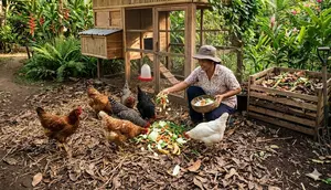 Umbaran Berbasis Zero Waste dengan Pemanfaatan Limbah Dapur/ Desain Umbaran Ayam Ramah Lingkungan Tanpa Bau Menyengat di Sekitar Rumah (Sumber: gemini.com)