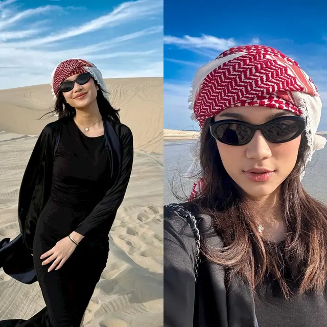 Azizah Salsha dan Pratama Arhan di Gurun Pasir Doha Qatar