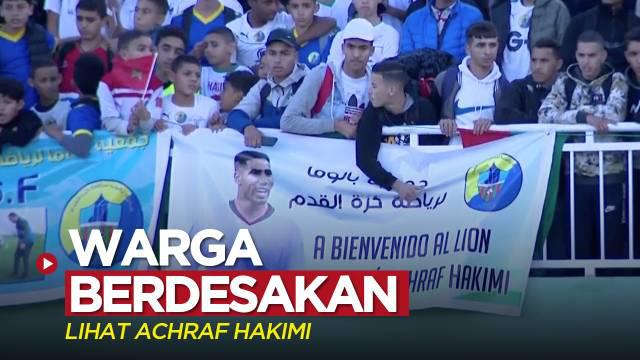 Berita video momen warga berdesakan untuk melihat bintang Timnas Maroko, Achraf Hakimi, berkunjung di kota kelahiran sang ibu.