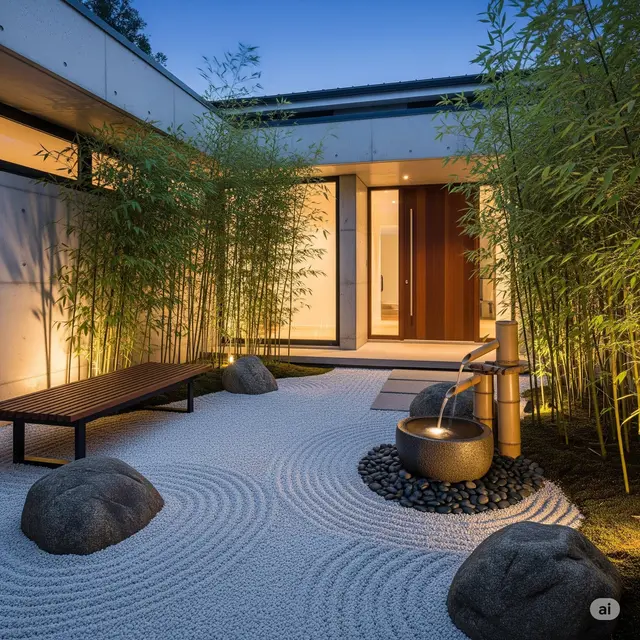 Model Depan Rumah Sederhana dengan Konsep Zen Garden Minimalis
