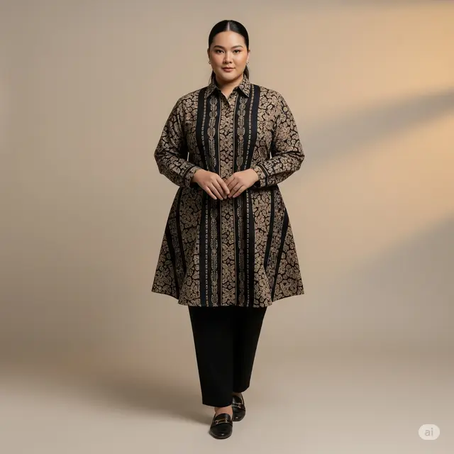 9 Model Kemeja Batik Wanita Gemuk yang Modis dan Nyaman