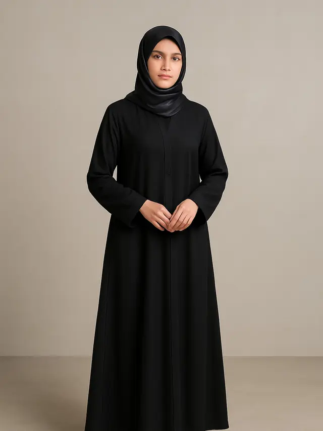 12 Model Busana Muslimah 1 Warna yang Ngetren di 2025, Tampilan Simpel tapi Elegan