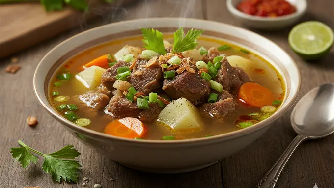 Ilustrasi Sup Tetelan Sapi