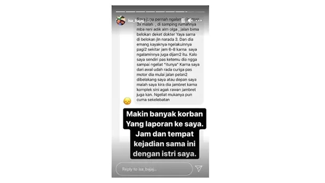 Istri Isa Bajaj Jadi Korban Pelecehan Pria Ekshibisionis, Ini 6 Faktanya