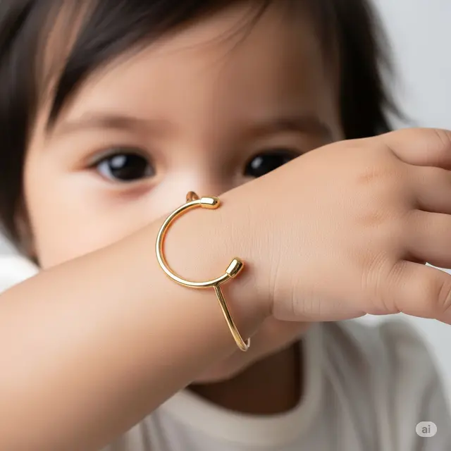 Model Gelang Emas Bayi Perempuan Terbaru. Foto: Gemini