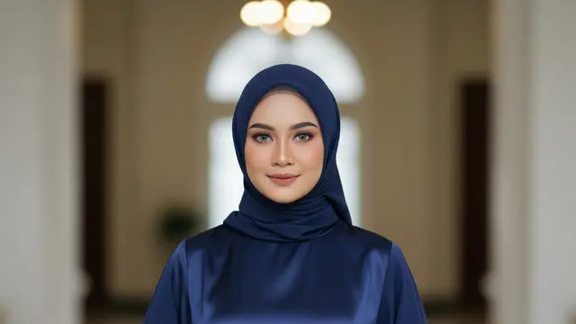 Gamis Satin Polos Kombinasi Chiffon Elegan