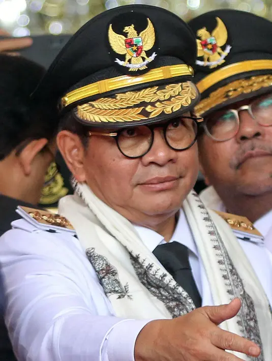 <p>Usai dilantik, Pramono Anung dan Rano Karno langsung menuju Balai Kota Jakarta untuk melakukan Serah Terima Jabatan dengan Penjabat Gubernur Jakarta Teguh Setyabudi. (Liputan6.com/Herman Zakharia)</p>