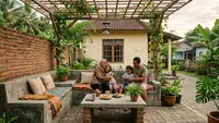 8 Desain Area Santai Permanen dari Semen dan Bata Ekspos, Cocok untuk Family Time