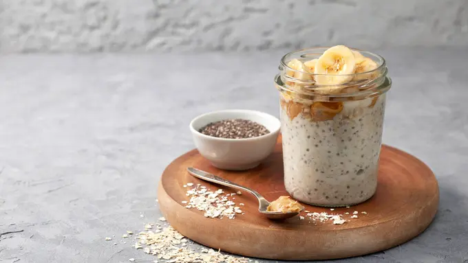 resep overnight oat pisang