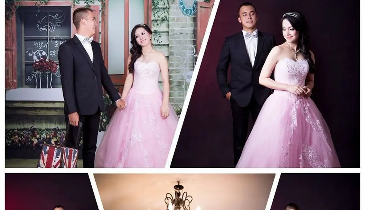 Lady melengkapi penampilannya dengan perhiasan kalung dan tiara yang memperindah rambutnya. Sementara, Rendy dengan setelan jas berdasi kupu-kupu. [@ladynayoan]