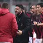 Gennaro Gattuso membawa AC Milan menjaga tingkat kestabilan di beberapa laga terakhir. (MARCO BERTORELLO / AFP)