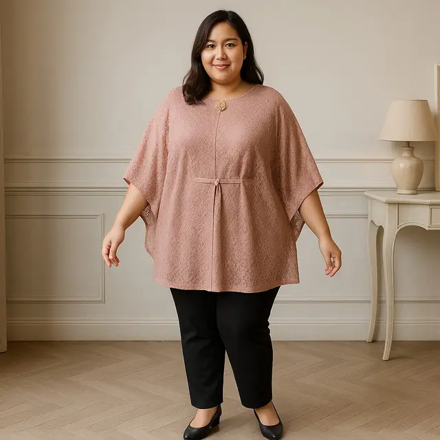 Model Tunik Brokat untuk Orang Gemuk/Ilustrasi gambar oleh AI