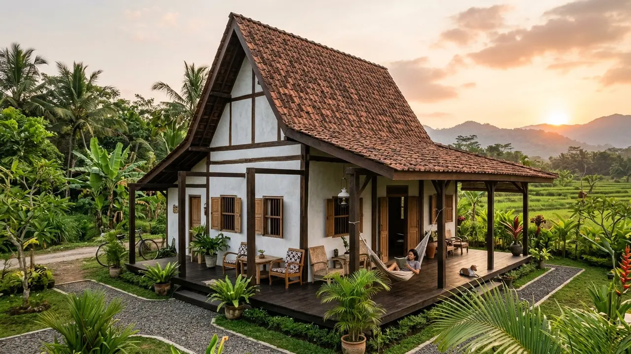 Desain Rumah Desa Atap Tinggi agar Udara Terasa Lebih Dingin