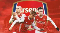Arsenal - Jack Wilshere, Smith Rowe, Mesut Ozil (Bola.com/Adreanus Titus)