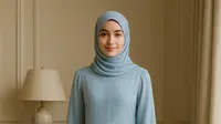 7 Model Gamis Biru Muda Terbaru 2025 yang Kasual, Tampil Segar di Berbagai Acara