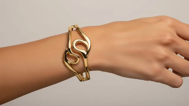 Model Gelang Emas Cuff Sculptural Desain Abstrak 2025/ Ilustrasi AI