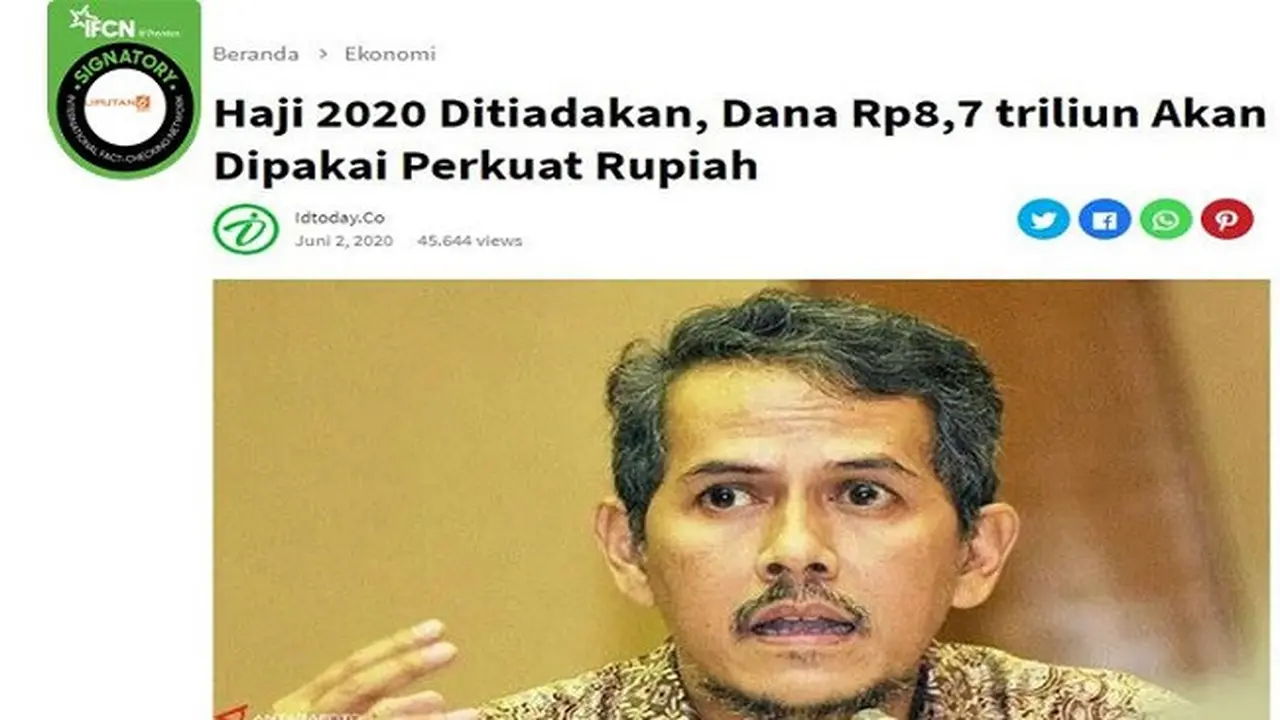 Gambar TangkapaN Layar Berita Tentang Dana Haji
