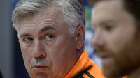 Pelatih Real Madrid, Carlo Ancelotti, dikabarkan bakal digantikan Xabi Alonso. (AFP/Dani Pozo)