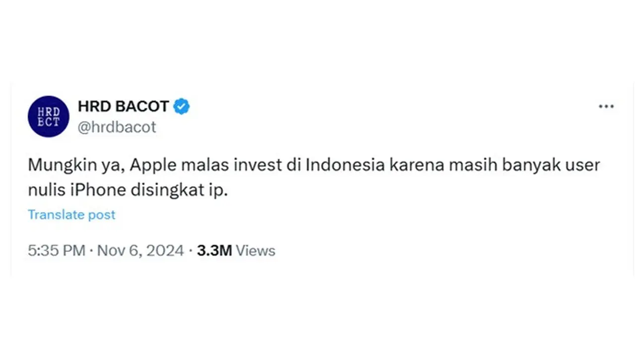 6 Cuitan Netizen Soal Alasan Apple Malas Investasi di Indonesia Ini Kocak Banget
