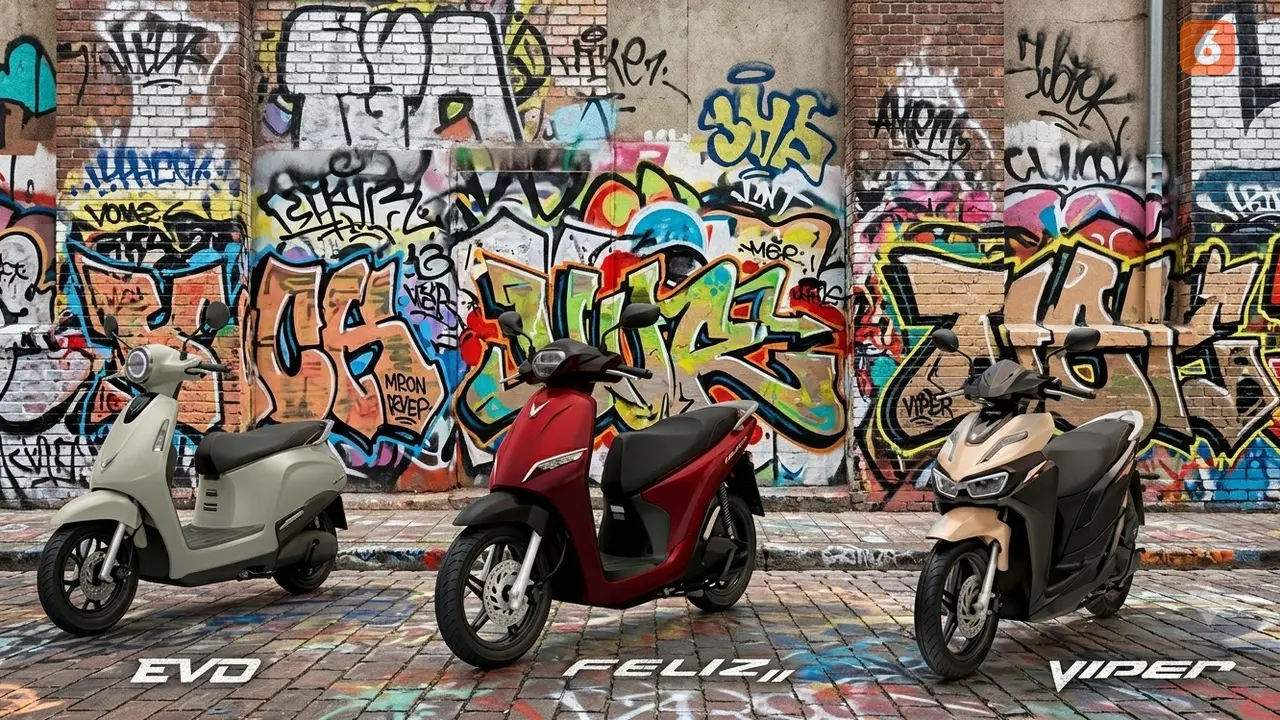 Ilustrasi motor listrik VinFast EVO, Feliz II dan Viper (doc. Liputan6.com)