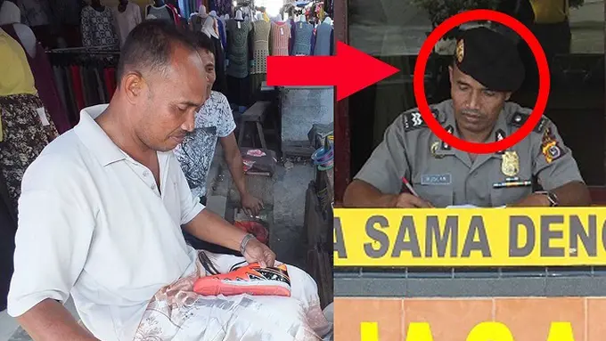 Habis Dinas, Polisi Jujur Ini Lanjut Kerja Jadi Sol Sepatu