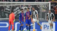 Chiellini rayakan gol yang pastikan kemenangan Juventus atas Barcelona ( MIGUEL MEDINA / AFP)