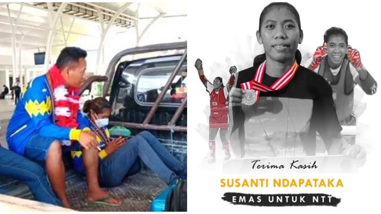 6 Potret Atlet Susanti Ndapataka, Peraih Medali Emas yang Dijemput Pakai Pick Up
