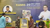 Menko Airlangga saat menyampaikan keynote speech secara virtual dalam Kuliah Umum dan Kajian Buku Pembiayaan UMKM Batch XIII di Universitas Sebelas Maret, Kamis (20/10/2022)