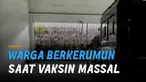 Beredar video warga berkerumun dan berdesak-desakan saat vaksin massal di Gedung Olahraga Serbaguna (GOR) Pancing, Deliserdang, Sumatera Utara.