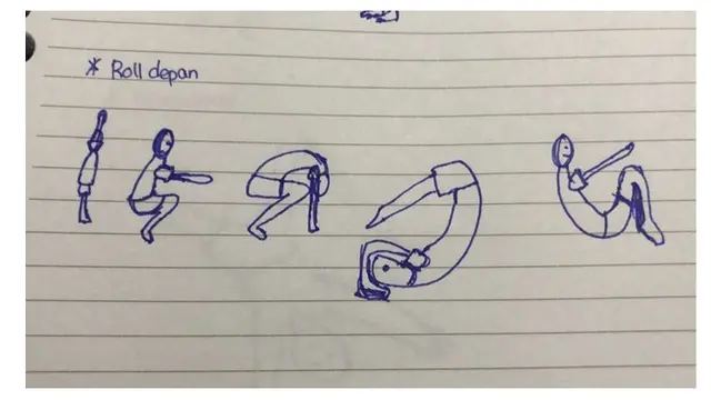 7 Ilustrasi Kocak Gerakan Olahraga di Tugas Sekolah Ini Bikin Senyum-senyum