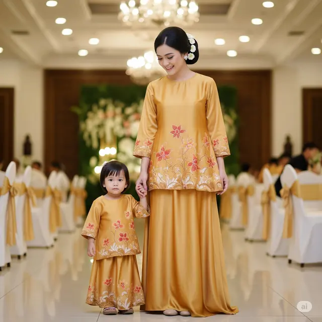 Outfit Kondangan Ibu Anak 1. Foto: Gemini