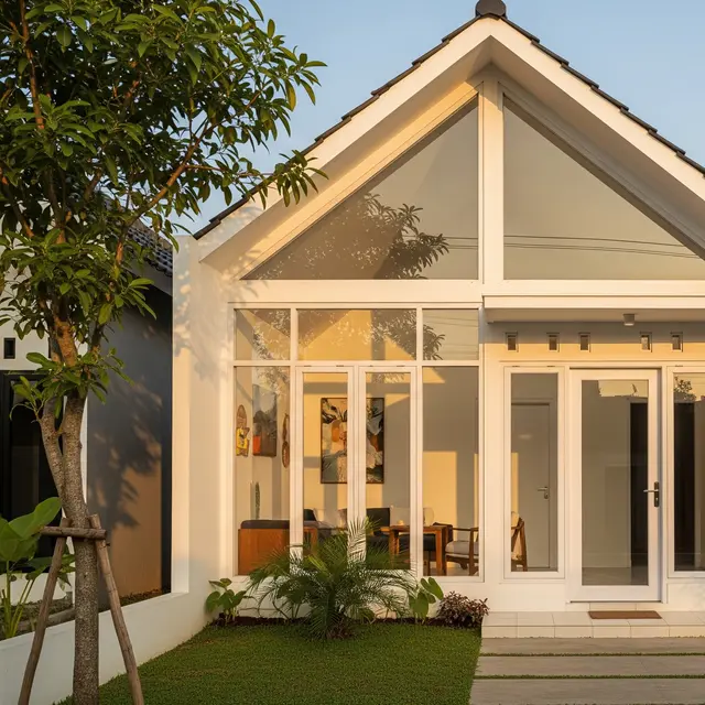 9 Model Rumah Kecil tapi Tampak Modern dengan Fasad Kaca Simpel, Hunian Luas dan Elegan