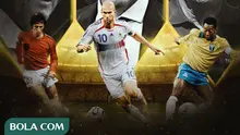 Ilustrasi - Zinedine Zidane, Johan Cruyff, Pele (Bola.com/Lamya Dinata/Adreanus Titus)