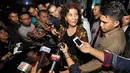 Menteri Kelautan dan Perikanan, Susi Pudjiastuti saat memberikan keterangan kepada wartawan di Gedung KPK, Jakarta. Foto diambil pada Senin (10/11/2014). (Liputan6.com/Miftahul Hayat)