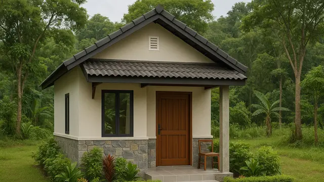 8 Gambar Rumah Minimalis 5x7 Meter di Desa dengan Taman, Kecil tapi Adem