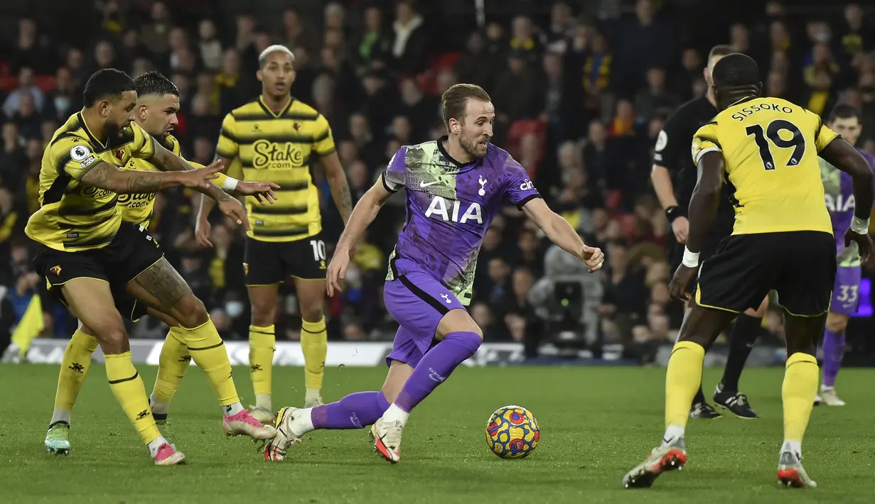Selain itu Harry Kane cs juga berhasil melakukan 21 percobaan dan 8 diantaranya mengarah ke gawang. (AP/Rui Vieira)