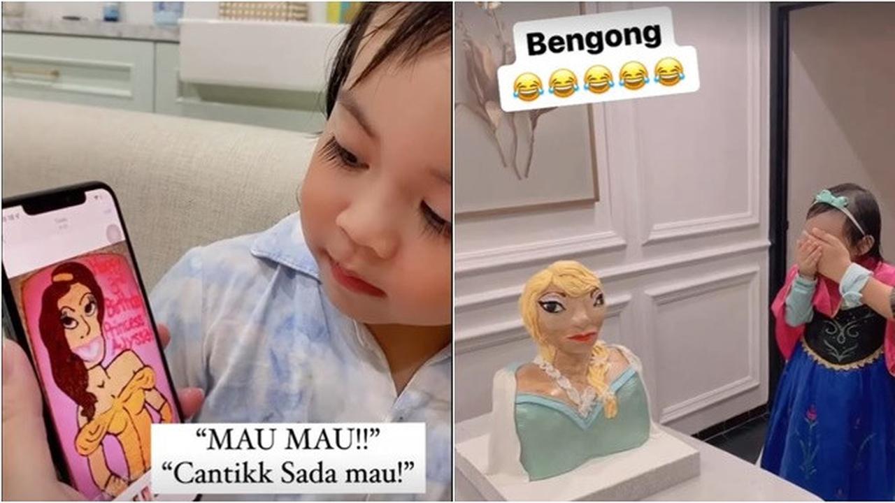 6 Potret Anak Fitri Tropica saat Dapat 'Ugly Cake', Ekspresinya Kocak