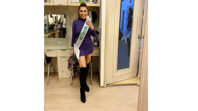 7 Potert Gebby Vesta saat Ikut Ajang Miss International Queen 2020