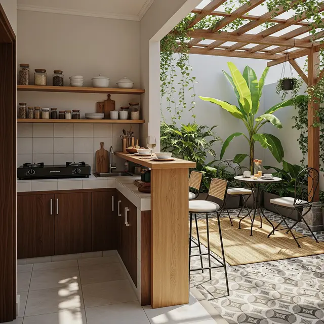 9 Model Dapur Terbuka 2x3 Meter Rumah Type 45 dengan Area Makan Ala Kafe Outdoor