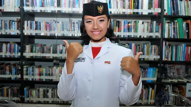 Gloria Natapradja Hamel,anggota Paskibraka 2016 saat berkunjung ke Redaksi Liputan6.com