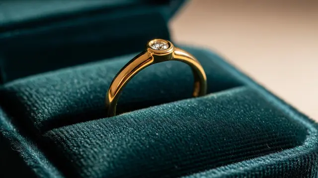 Cincin Solitaire dengan Setting Bezel