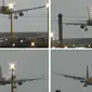 Potongan gambar saat pesawat Monarch hendak mendarat di Bandara Manchester, Inggris. (News.com.au)