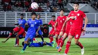 Timnas Indonesia U-20 meraih kemenangan 4-0 atas Timnas Maladewa U-20 pada laga perdana Grup F kualifikasi Piala Asia U-20 2025 di Stadion Madya Senayan, Jakarta. (Bola.com/Bagaskara Lazuardi)