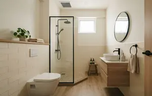 7 Desain Kamar Mandi 1x3 Minimalis yang Estetik dan Fungsional, Lengkap Estimasi Biaya dan Tips