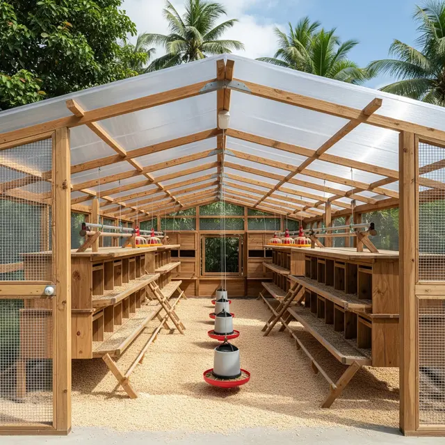Inspirasi Kandang Ayam Modern dengan Atap Transparan