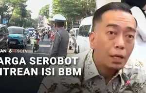 Warga Serobot Antrean Isi BBM
