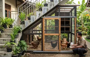 6 Ide Kandang Ayam di Bawah Tangga yang Praktis, Unik dan Fungsional